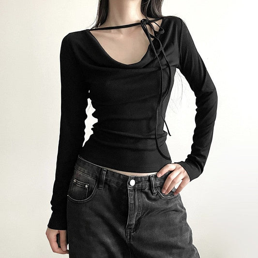 Elira Lace-Tie Contour Tee