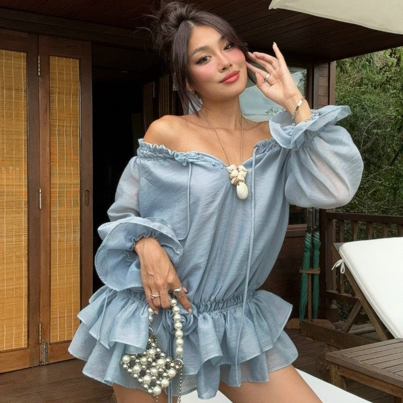 Azurelia Ruffle Chiffon Mini Dress