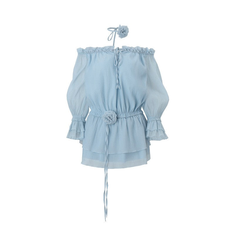 Azurelia Ruffle Chiffon Mini Dress