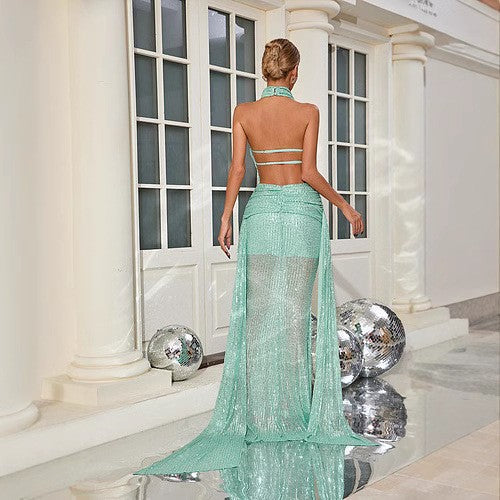 Calissia Sequined Fishtail Gown
