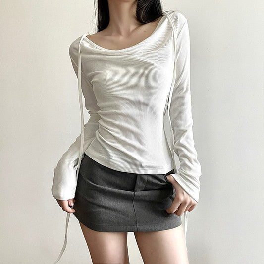 Elira Lace-Tie Contour Tee