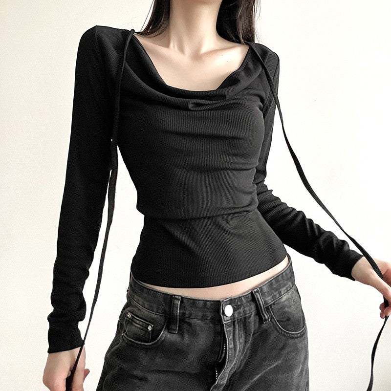 Elira Lace-Tie Contour Tee