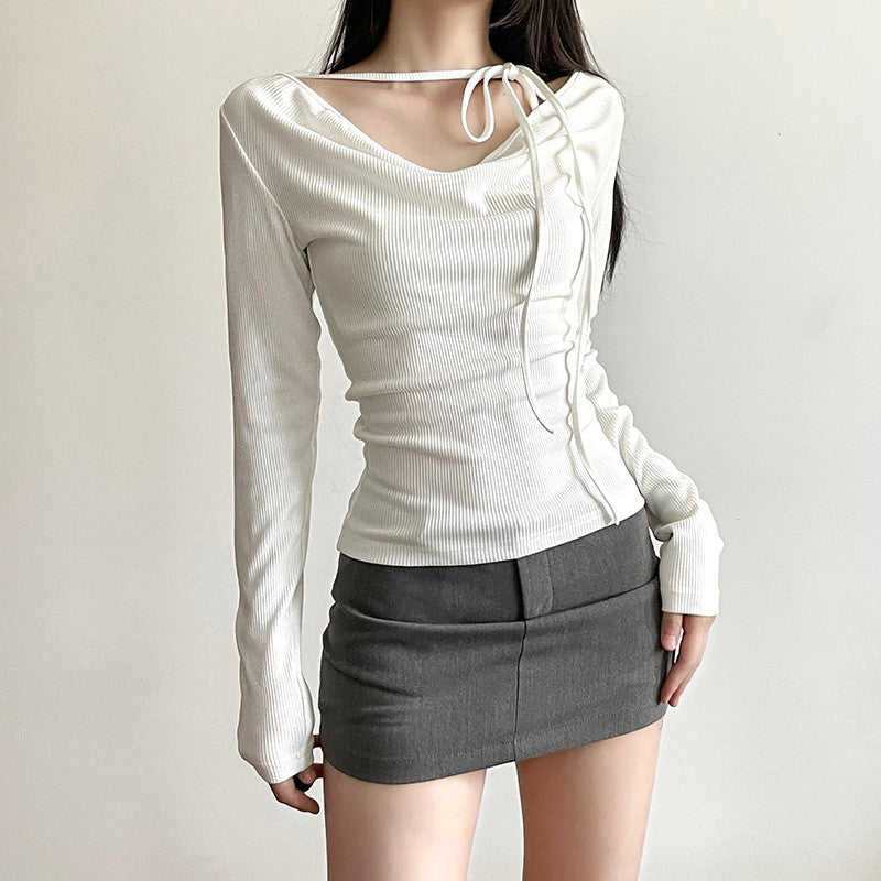 Elira Lace-Tie Contour Tee