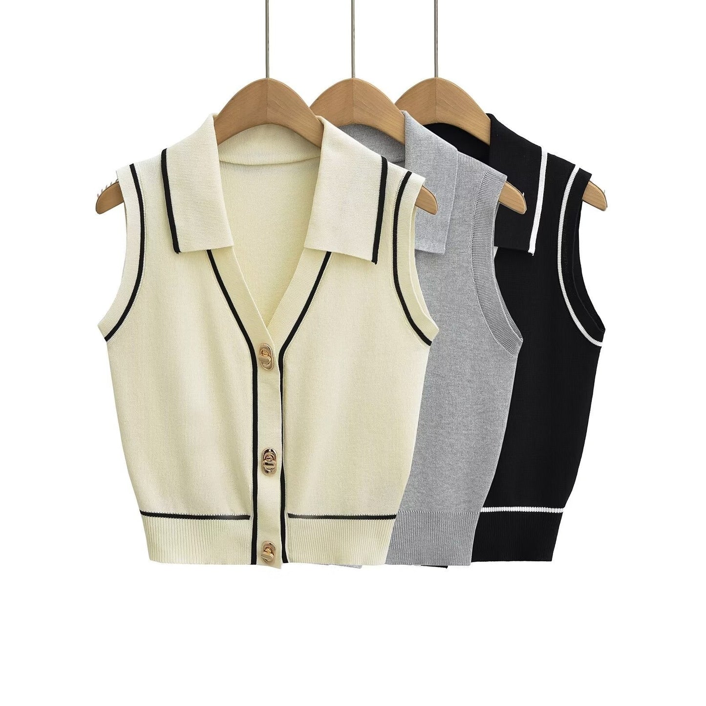 Evara Knit Button Front Tank