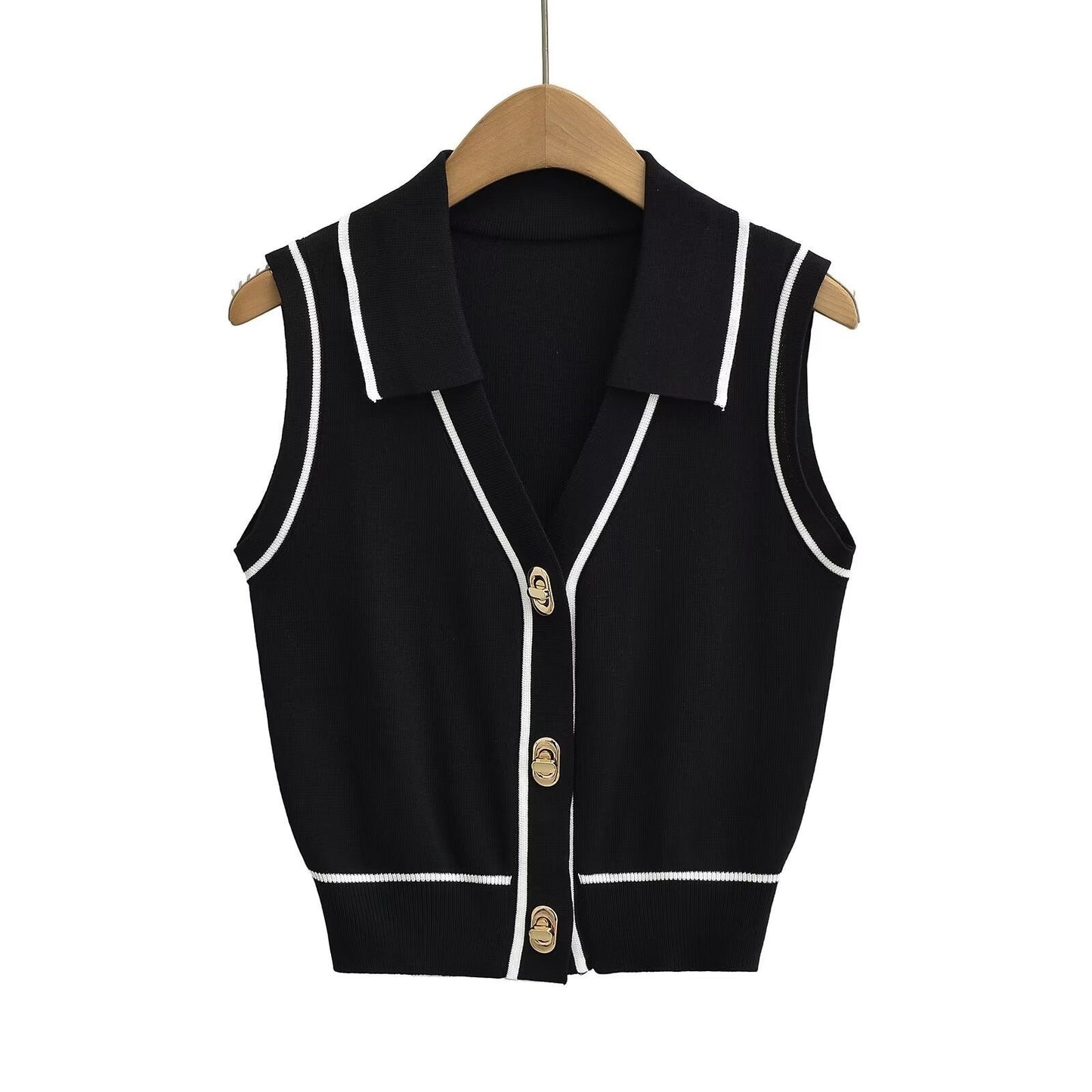 Evara Knit Button Front Tank