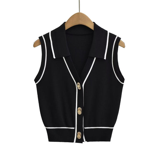 Evara Knit Button Front Tank