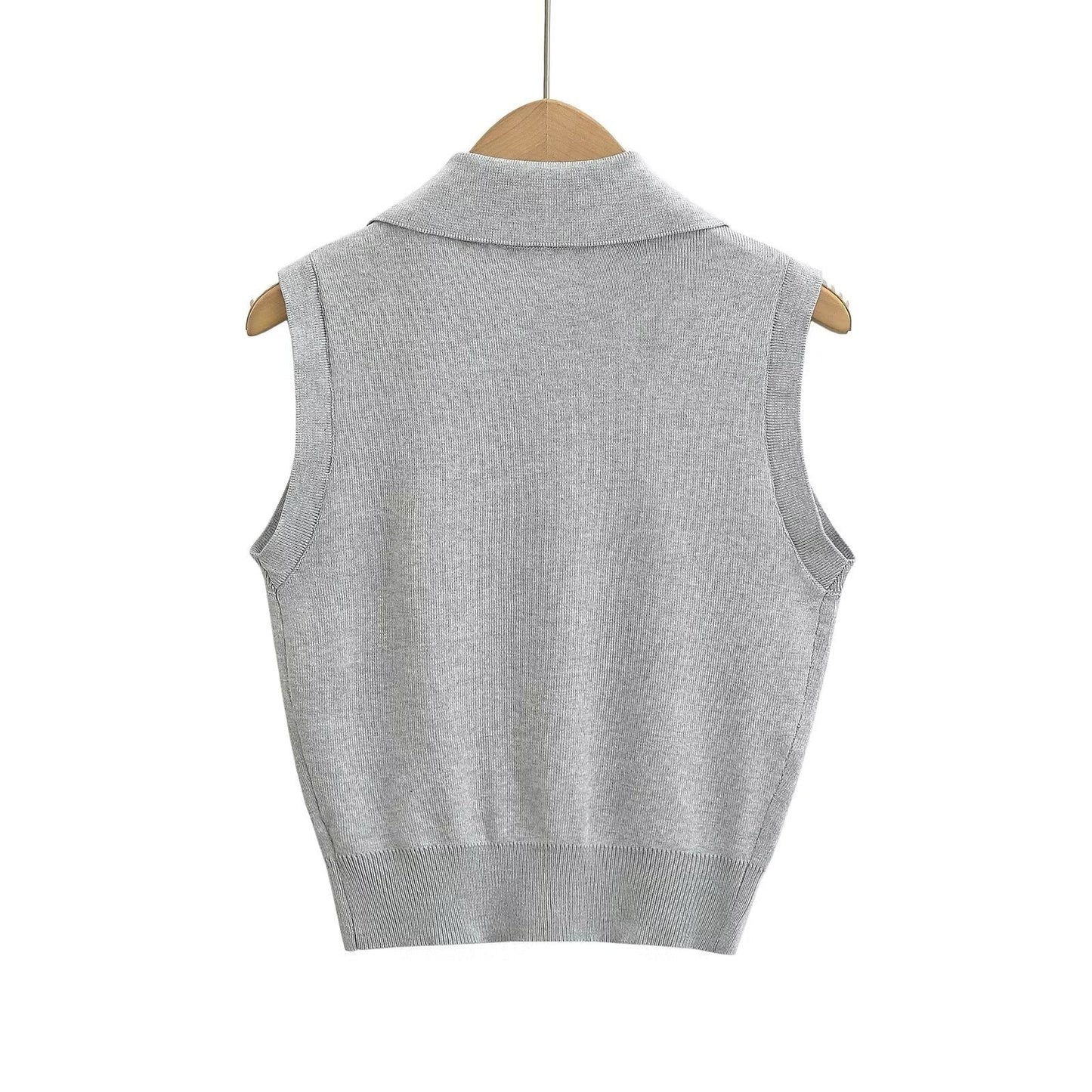 Evara Knit Button Front Tank