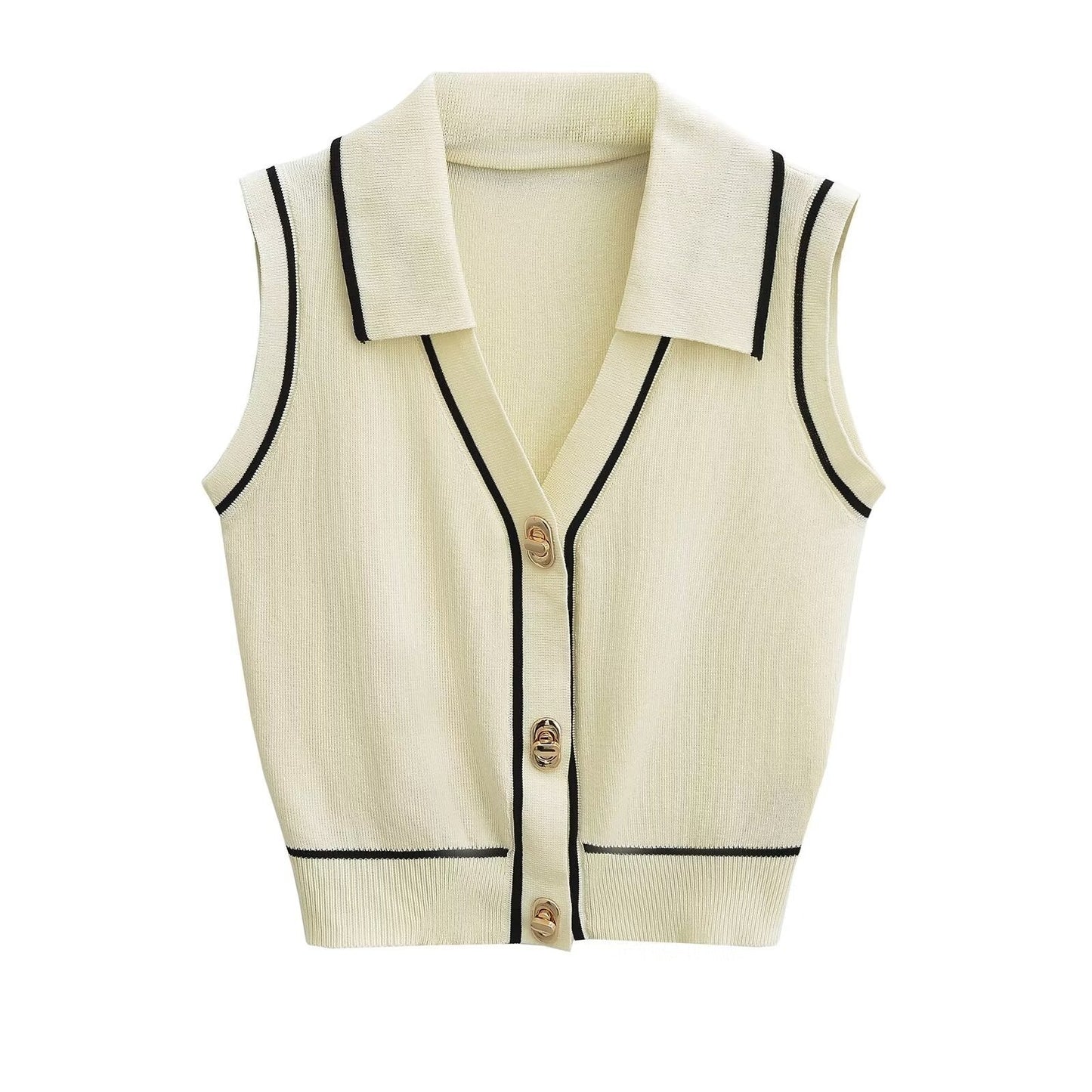 Evara Knit Button Front Tank