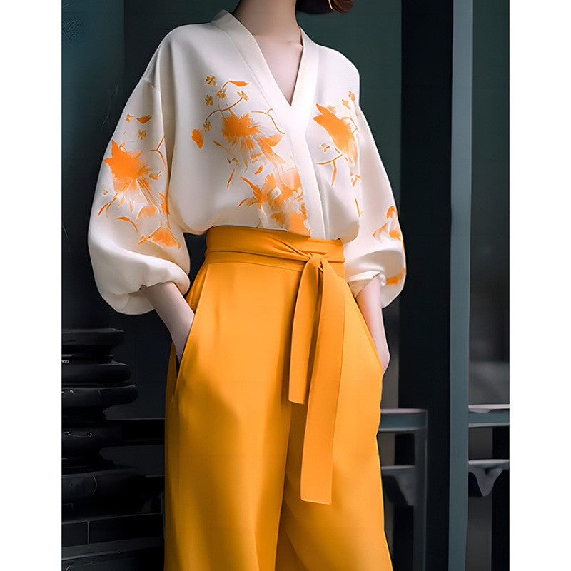 Levrine Draped Sleeve Pant Set