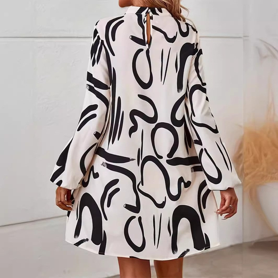 Lirien Long-Sleeve Flare Dress