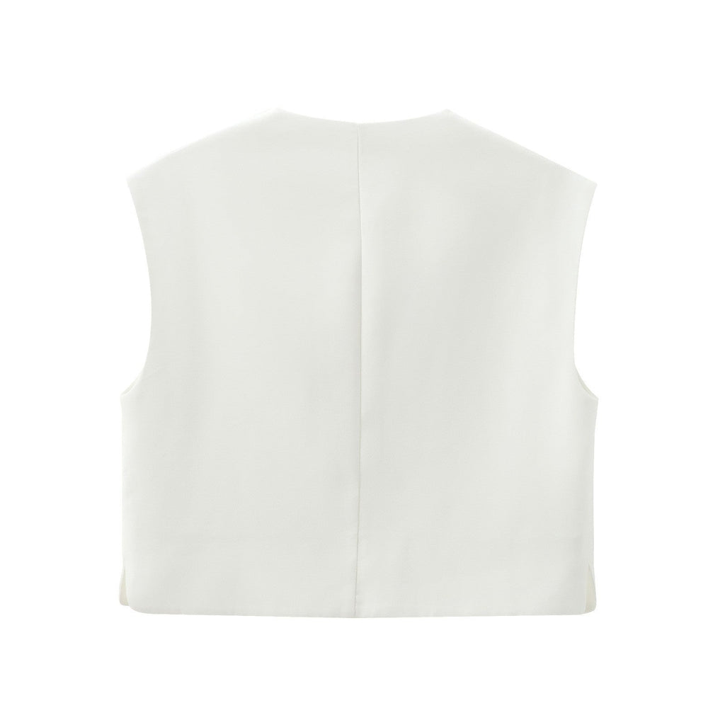 Novelle Buttoned Slim Vest Top