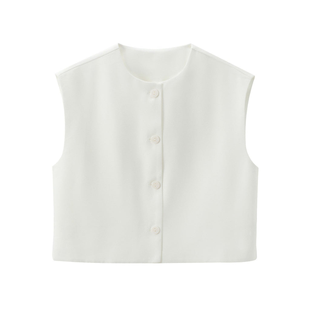 Novelle Buttoned Slim Vest Top