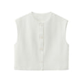 Novelle Buttoned Slim Vest Top