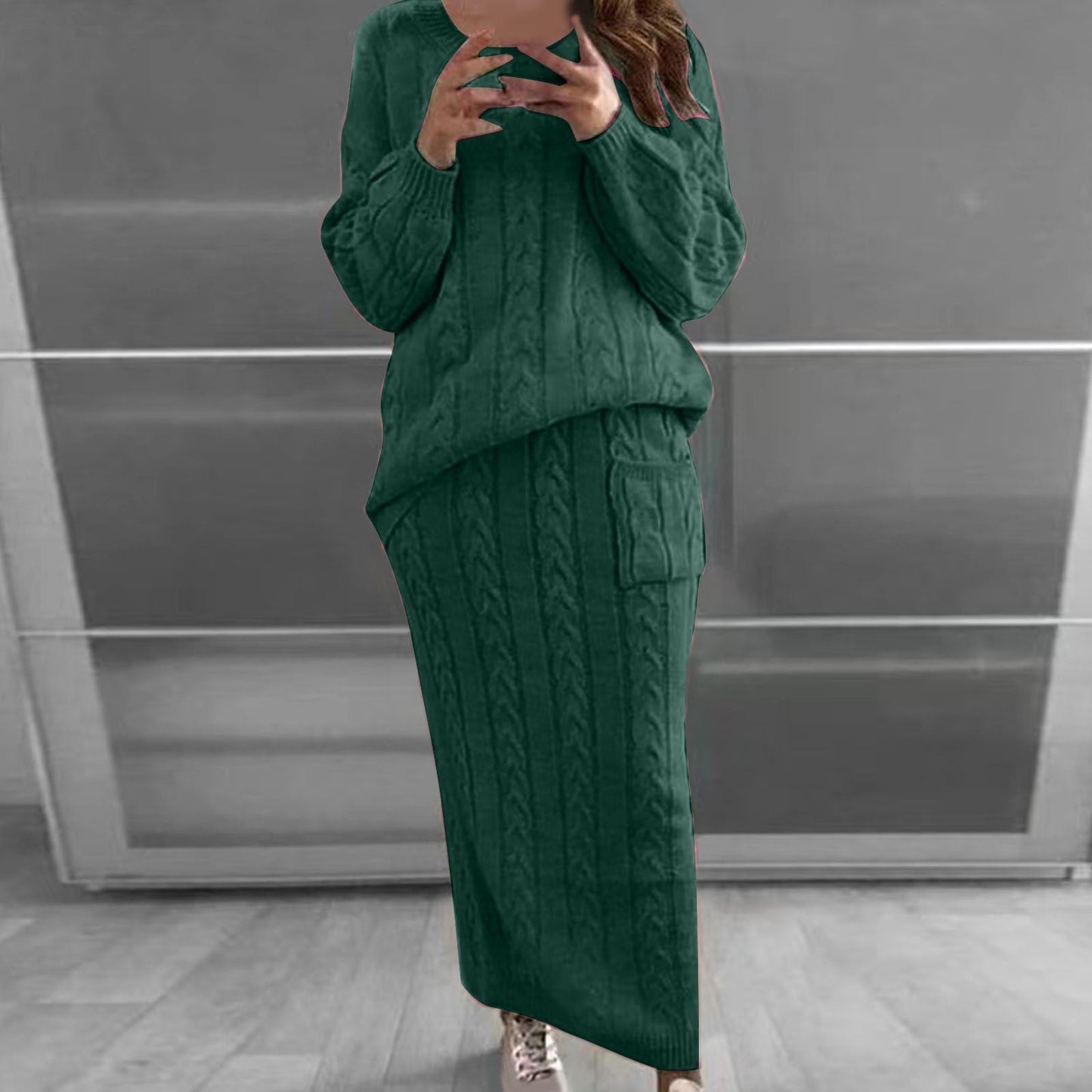Rhesia Twist Knit Skirt Set