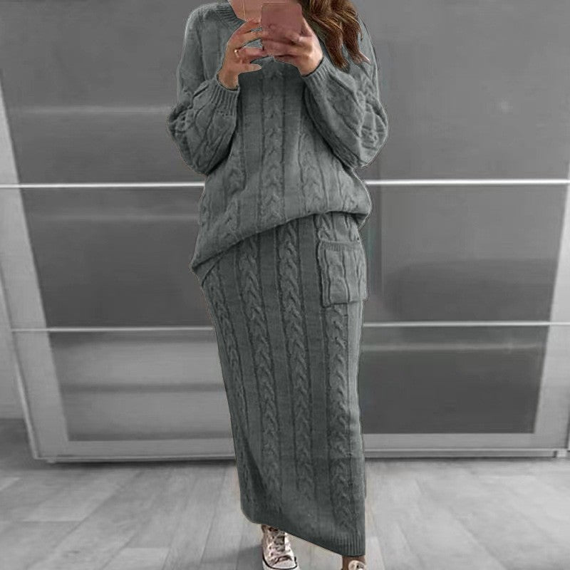 Rhesia Twist Knit Skirt Set