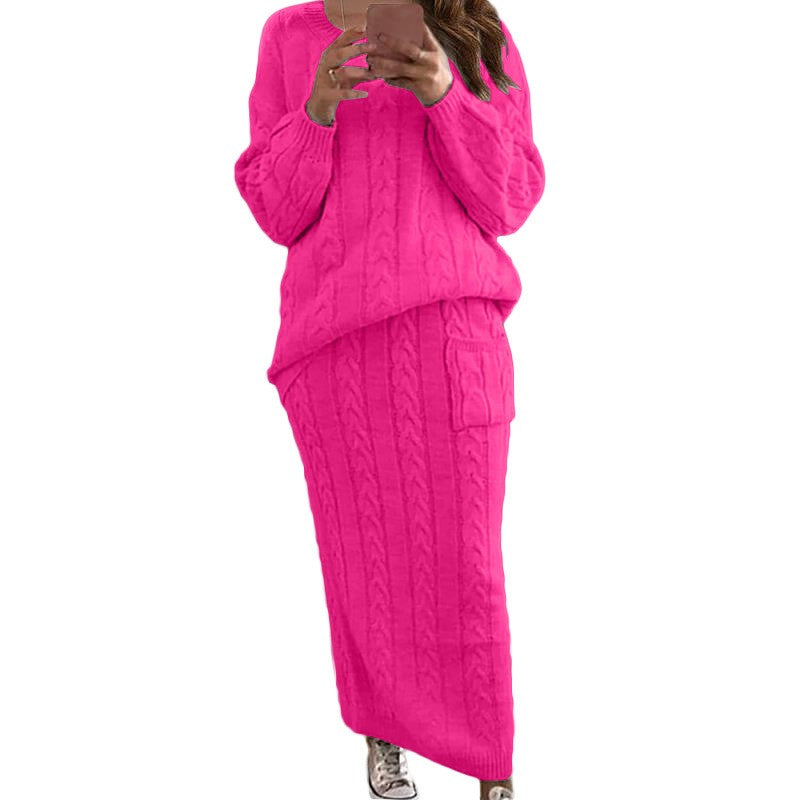 Rhesia Twist Knit Skirt Set