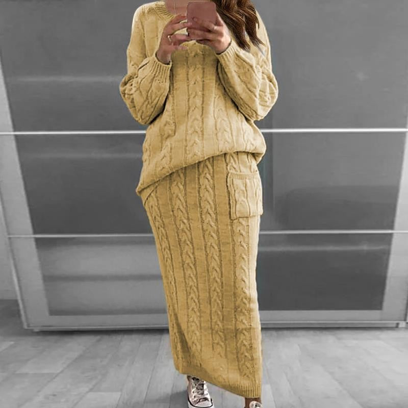 Rhesia Twist Knit Skirt Set