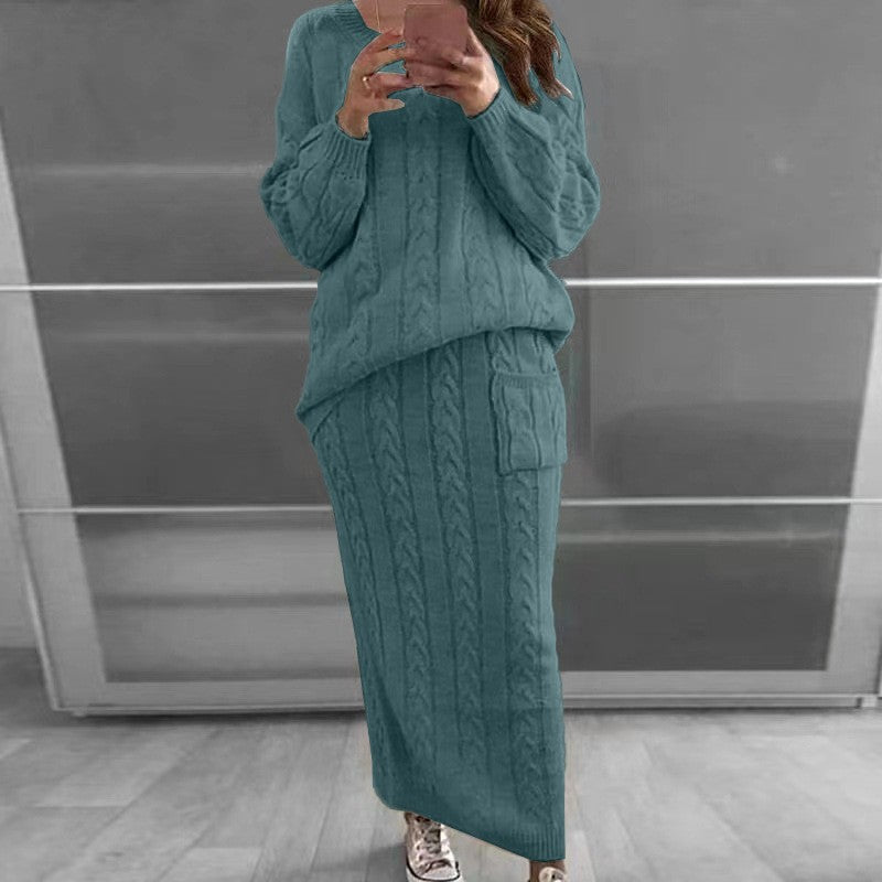 Rhesia Twist Knit Skirt Set