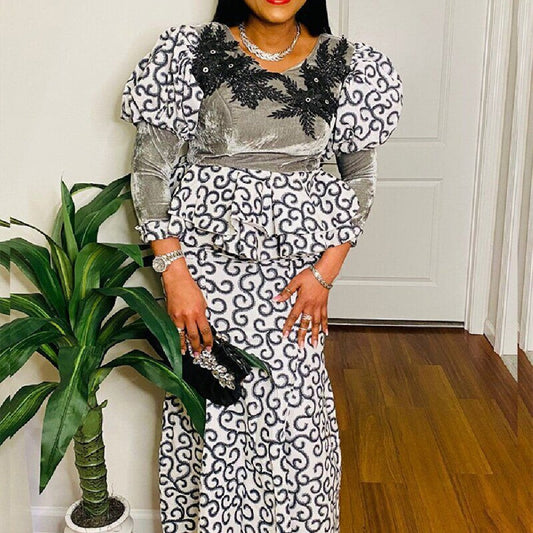 Roselith Puff-Sleeve Printed Set