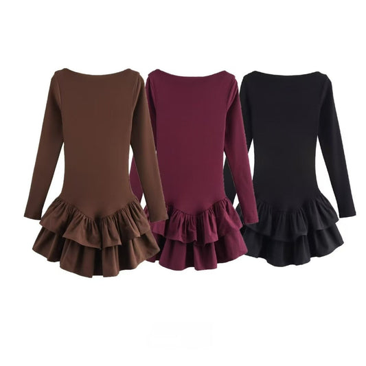 Selinne Ruffle Hem Mini Dress