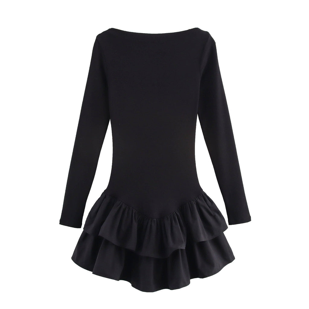 Selinne Ruffle Hem Mini Dress