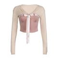 Solene Lace-Bow Off-Shoulder Knit