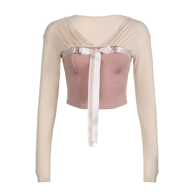 Solene Lace-Bow Off-Shoulder Knit