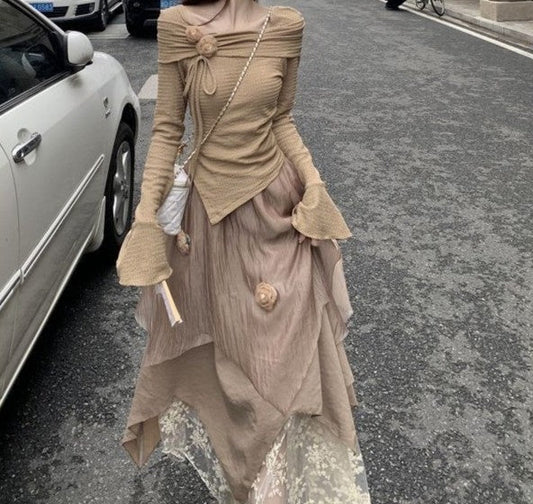 Talienne Sculptural Draped Ensemble
